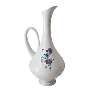 Vintage 1950 ALKA KUNST BAVARIA Porcelain Bud Vase French Poodle & Seal West Ger